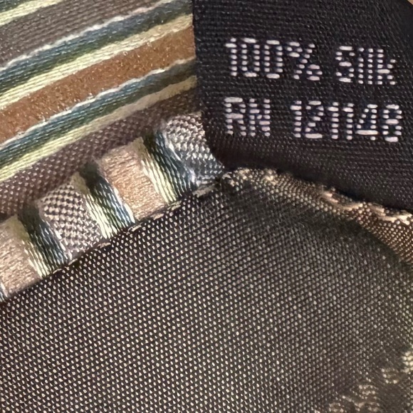 CALVIN KLEIN Striped Silk Tie in Beige - Picture 7 of 10